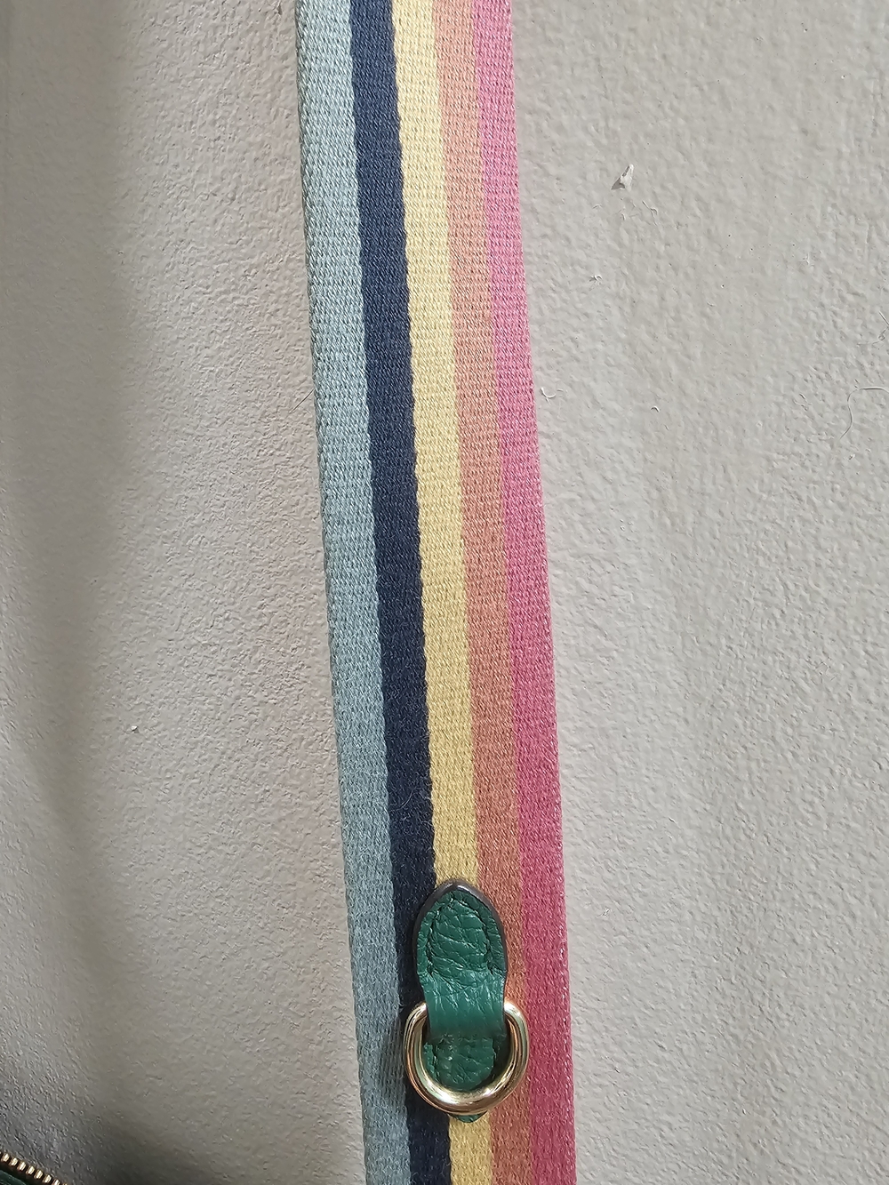 Coach Green Leather Crossbody Satchel with Colorful Strap - Picture 4 of 5